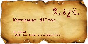 Kirnbauer Áron névjegykártya