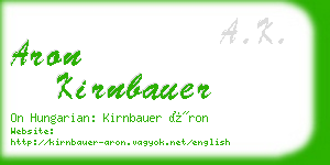 aron kirnbauer business card